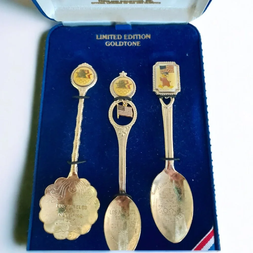 1984 Olympics XIII Limited Edition Los Angeles Gold Tone Spoon Set